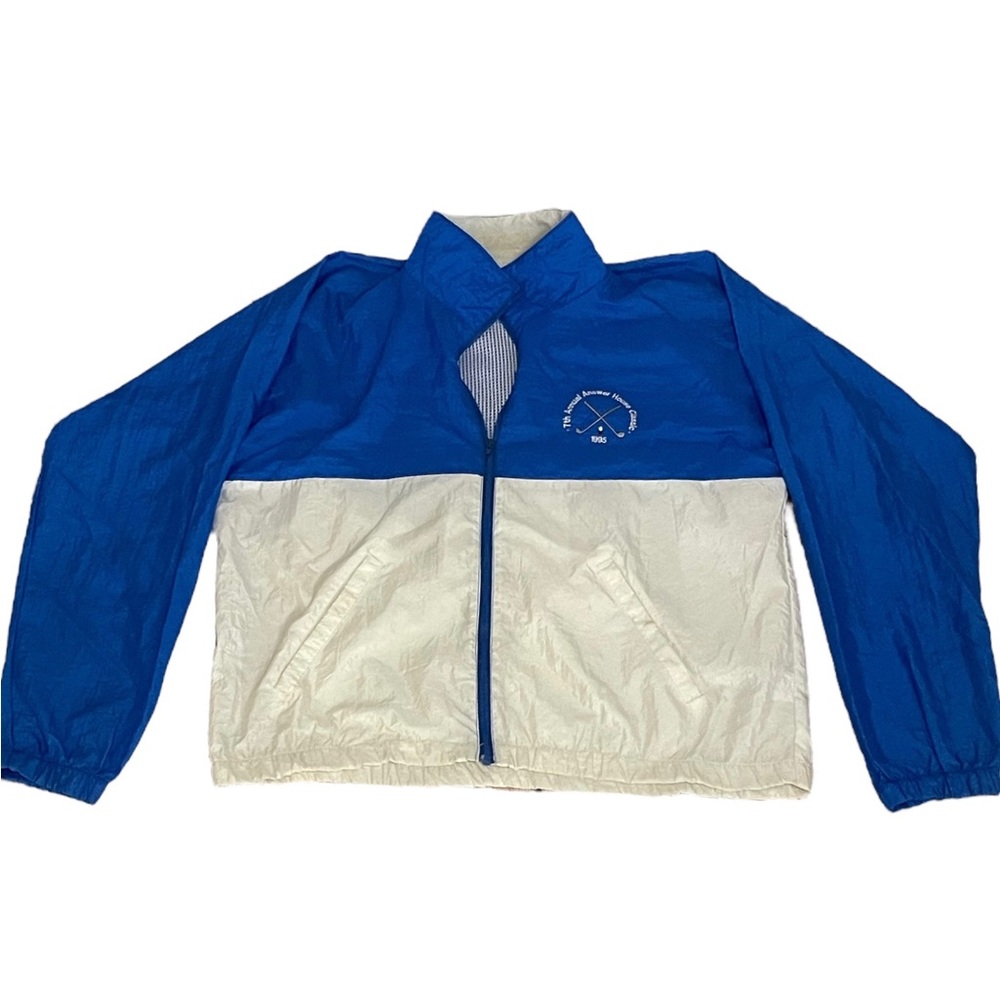 BLUE AND WHITE GOLF WINDBREAKER vintage